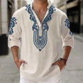 Showlu men's silk bamboo fiber casual shirt with retro style, featuring a relaxed business top design.