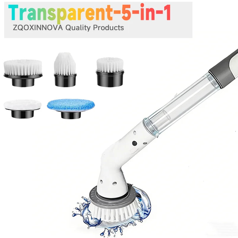Showlu Smart General cordless electric spin scrubber with 7-in-1 cleaning brush and multiple attachments for versatile cleaning tasks.