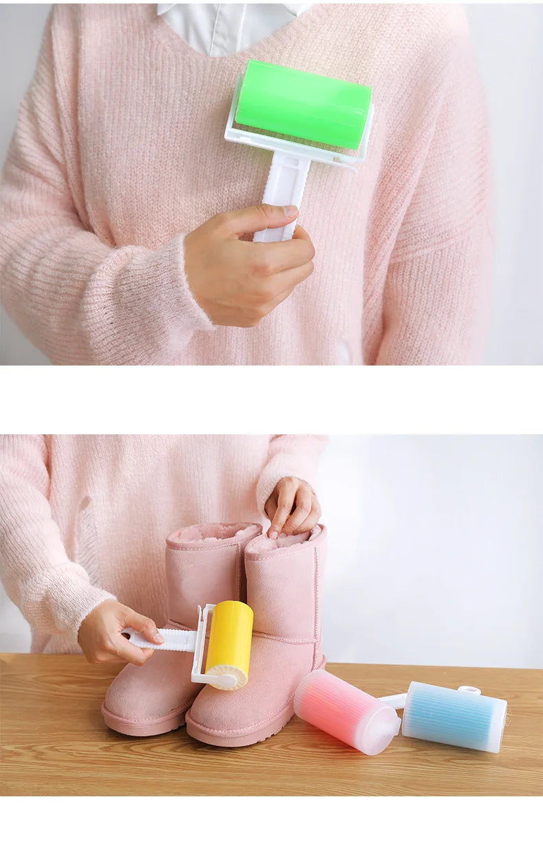 Showlu Smart General Pet Hair Roller Pro cleaning pet fur from upholstery and clothing with a sleek, easy-to-use design.