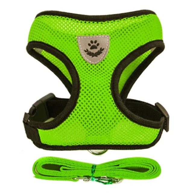 Showlu Fashion Store cat harness vest with leash, adjustable mesh pet harness for small and medium dogs and puppies.