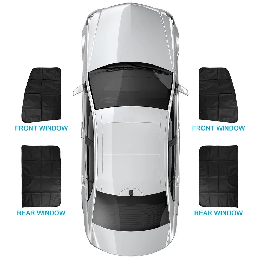 Showlu Smart General magnetic car sunshade installed on vehicle windshield, providing UV protection and glare reduction.