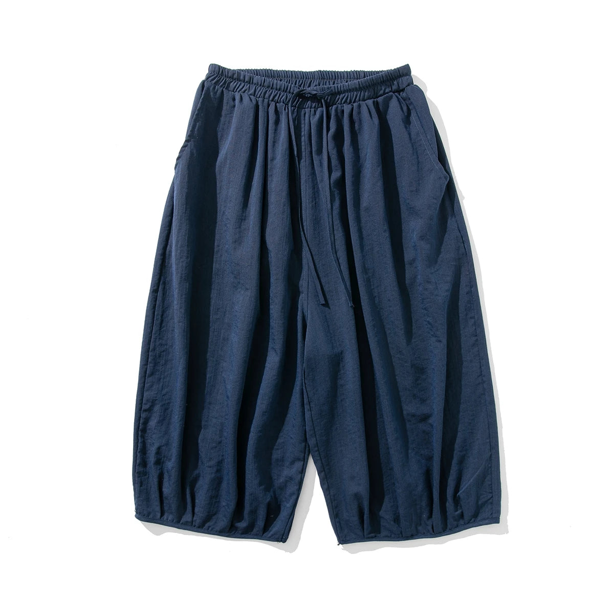 New Summer Men’s Calf-Length Pants Loose Harem Pants Men Solid Color Elastic Waist Casual Trousers Jogger Hip Hop Streetwear Man