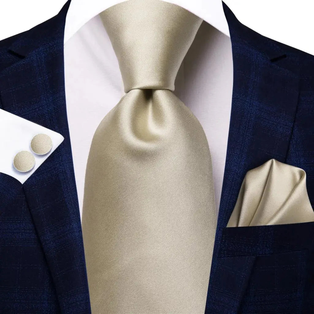 Mint green silk tie set with matching cufflinks for men, featuring a stylish solid design and sleek appearance.