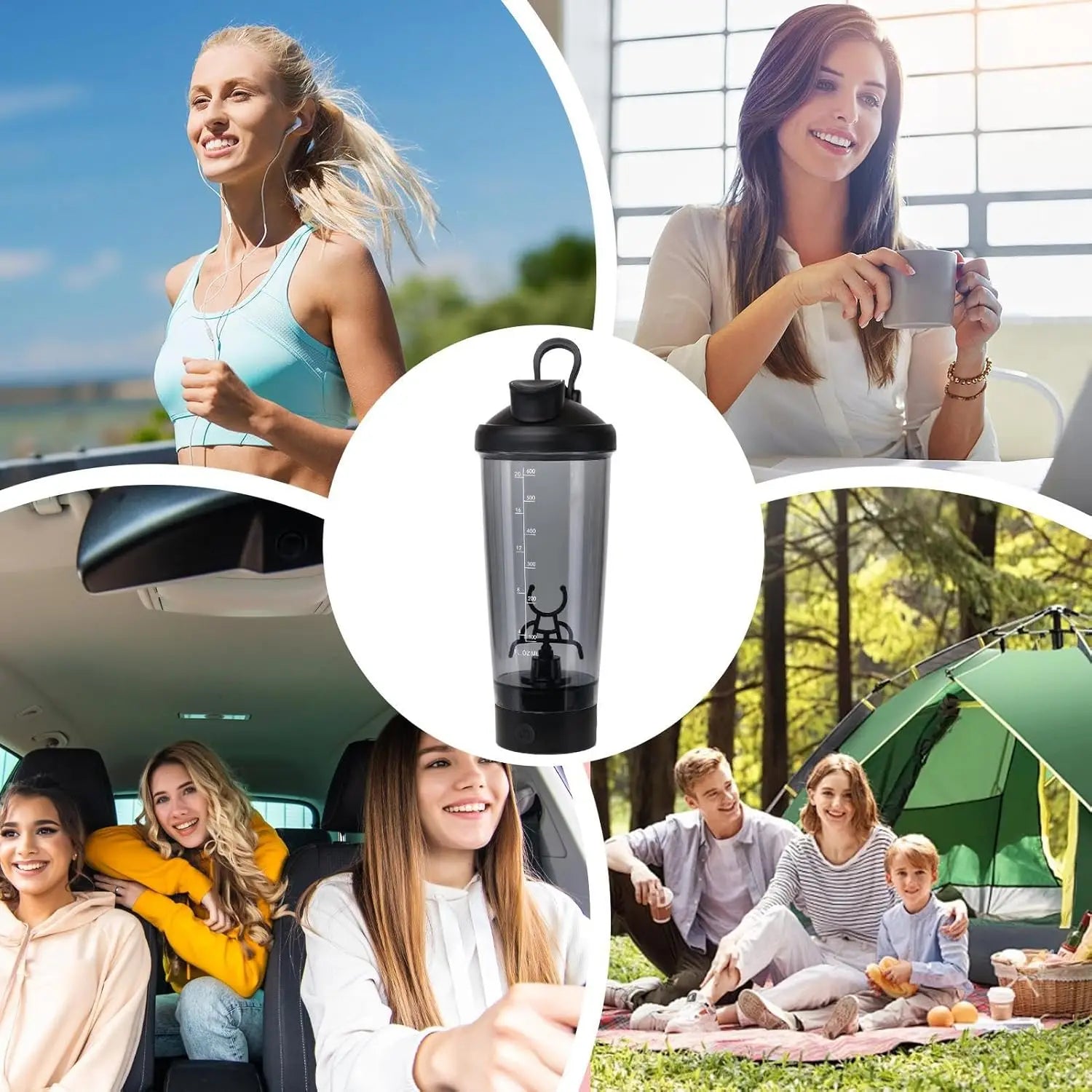 Detachable Electric Mixing Cup Electric Protein Powder Shaker Cup USB Rechargeable Reusable Suitable for Indoor/outdoor Use.