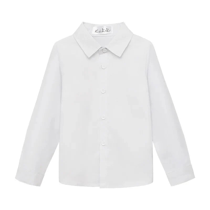 PsyMonster boys' white slim fit suit with jacket, vest, pants, and bowtie, perfect for formal occasions, shown on a child model.