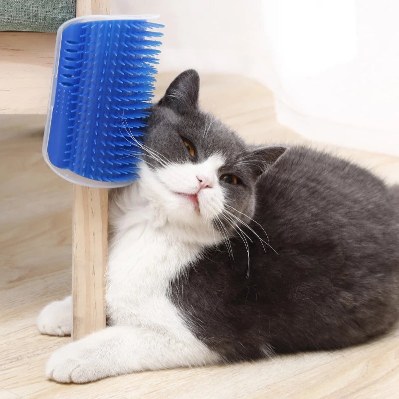 Showlu Fashion Store cat brush comb with catnip, wall-mounted scratcher and massager for grooming and entertaining cats.
