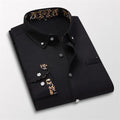 White men's casual long-sleeve cotton dress shirt, fashionable and soft, ideal for business or social occasions.