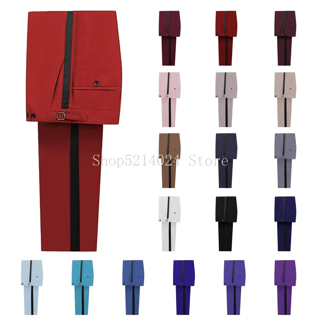 Formal men's business trousers from Showlu Fashion, tall fit tuxedo party prom pants with a regular fit and sleek design.