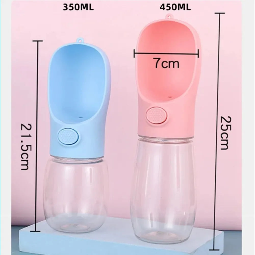 Showlu portable glass dog water bottle with leakproof outdoor pet bowl, ideal for walking and outdoor adventures with dogs.