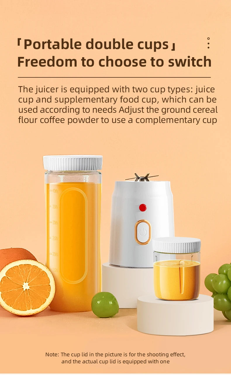 Portable Showlu Smart General USB blender with 500ml capacity, compact design, and sleek black finish.