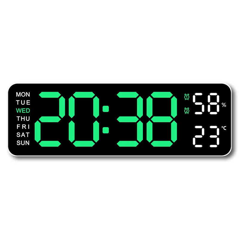 Large LED digital wall clock with USB alarm from Showlu Smart General, featuring a clear display and modern design.