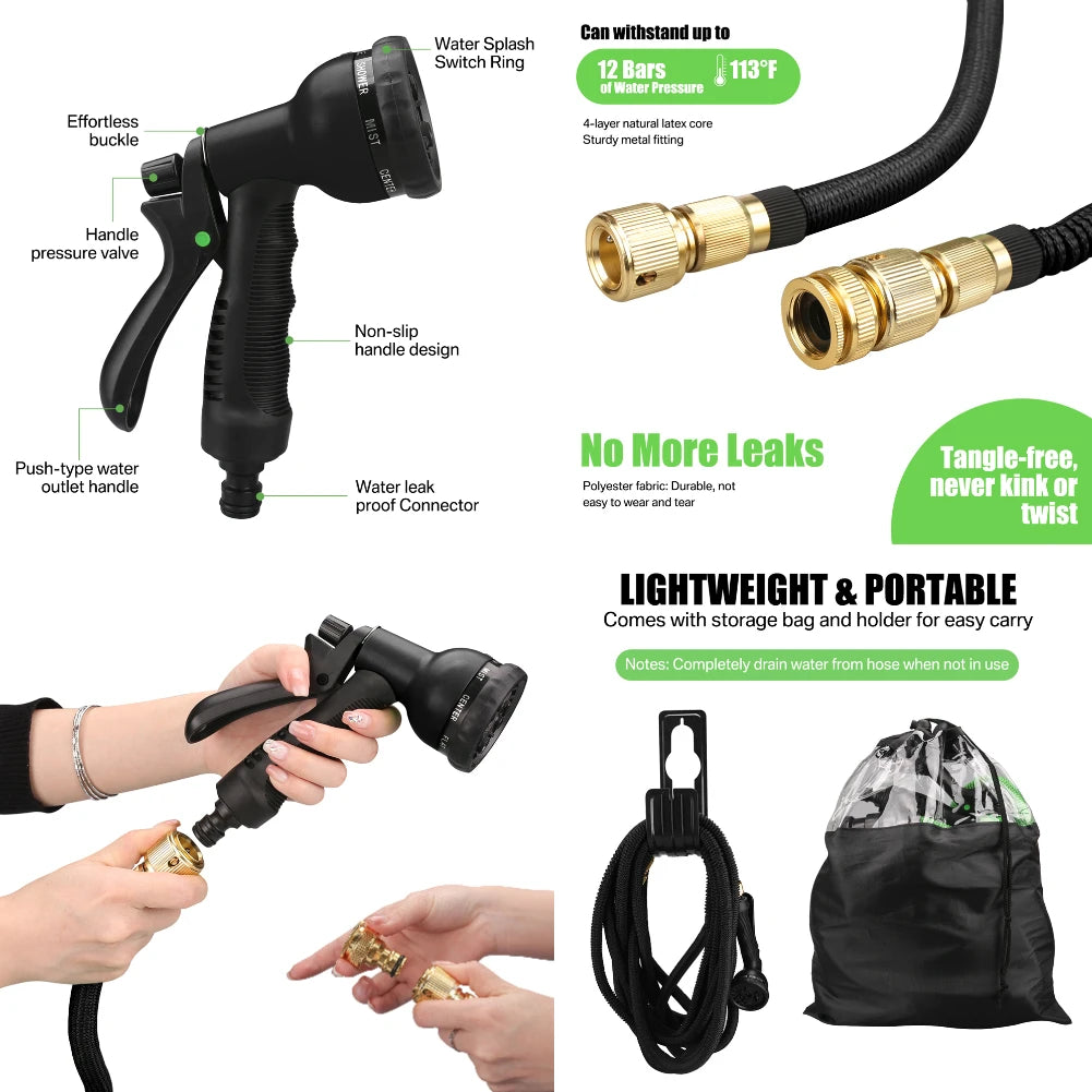 Showlu Smart General 50ft high-pressure washer hose with durable connection fittings and flexible design for outdoor cleaning tasks.