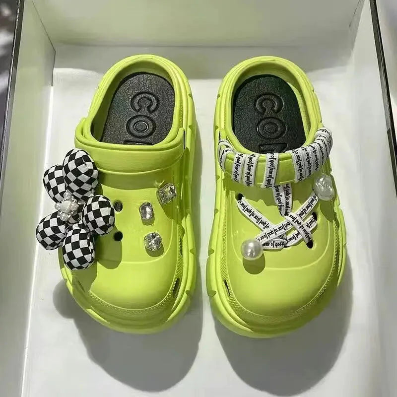 SHOWLU Women's lightweight EVA garden clogs, summer beach slides with platform design and open toe for casual outdoor wear
