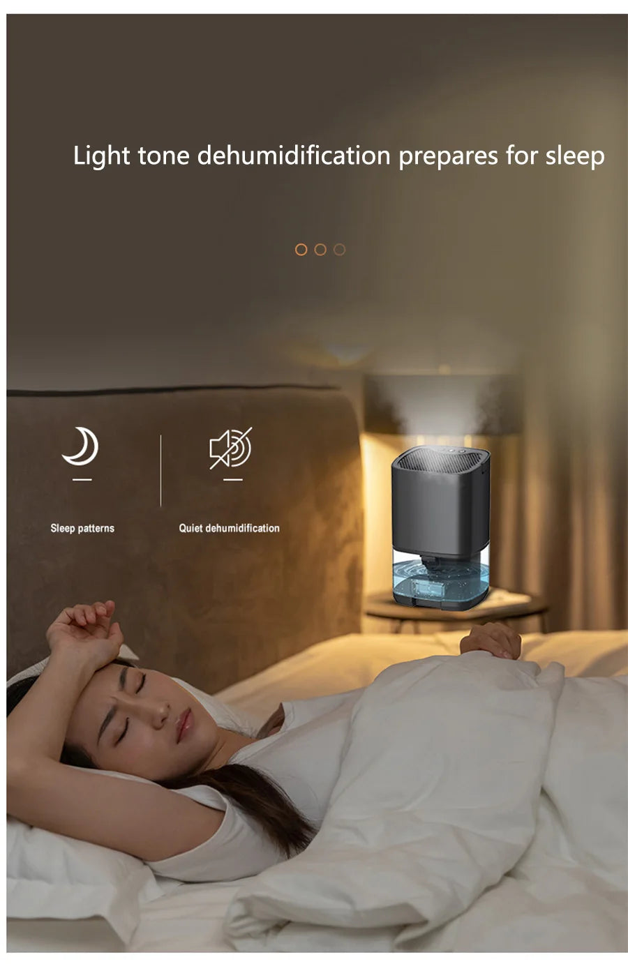 Xiaomi Mini Electric Dehumidifier 1000ML by Showlu Smart General, compact device with water reservoir and modern design.