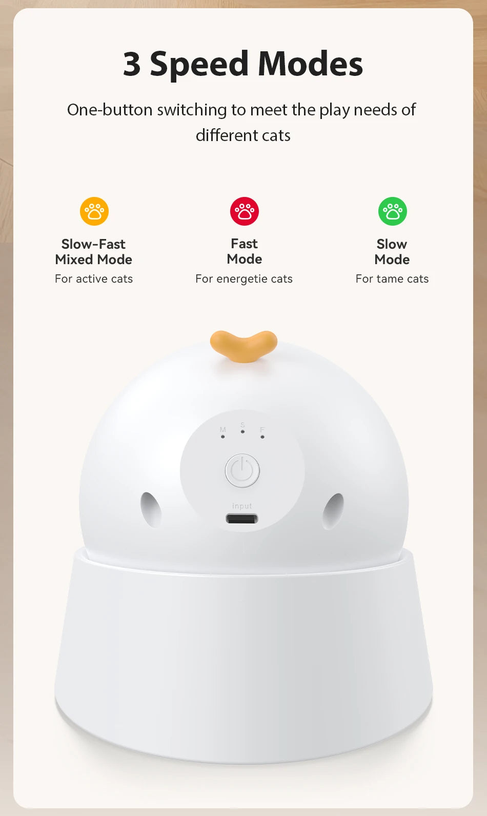 Showlu Smart General automatic pet laser toy projecting a laser light to entertain cats and dogs.
