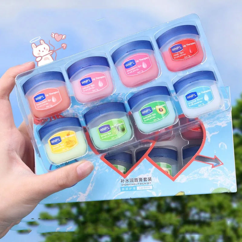 Showlu Fashion Store natural lip balm with healing, moisturizing, and nourishing properties for dry lips in a sleek container.