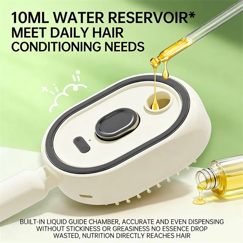 Rechargeable 3-in-1 scalp steam massage comb by Showlu Smart General with steam vents and ergonomic handle.