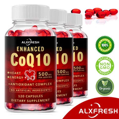COQ10 Capsules For Improve Heart Brain Nerve Cell Mitochondria Sperm Motility Egg Quality Relieve fatigue Lower Blood Pressure
