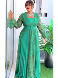 Plus size Ankara lace African maxi dress for women by SHOWLU FASHION STORE with vibrant pattern and elegant design.