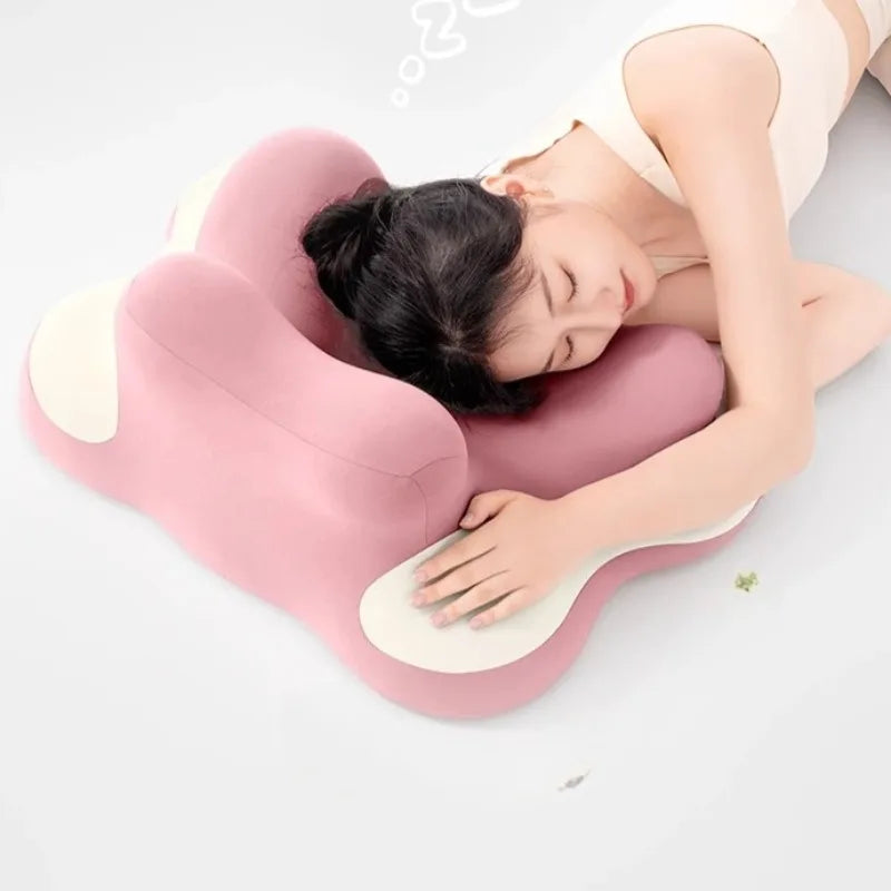 Memory foam wedge pillow by Showlu Fashion Store for prone position bed backrest, supportive and comfortable for improved sleep posture.