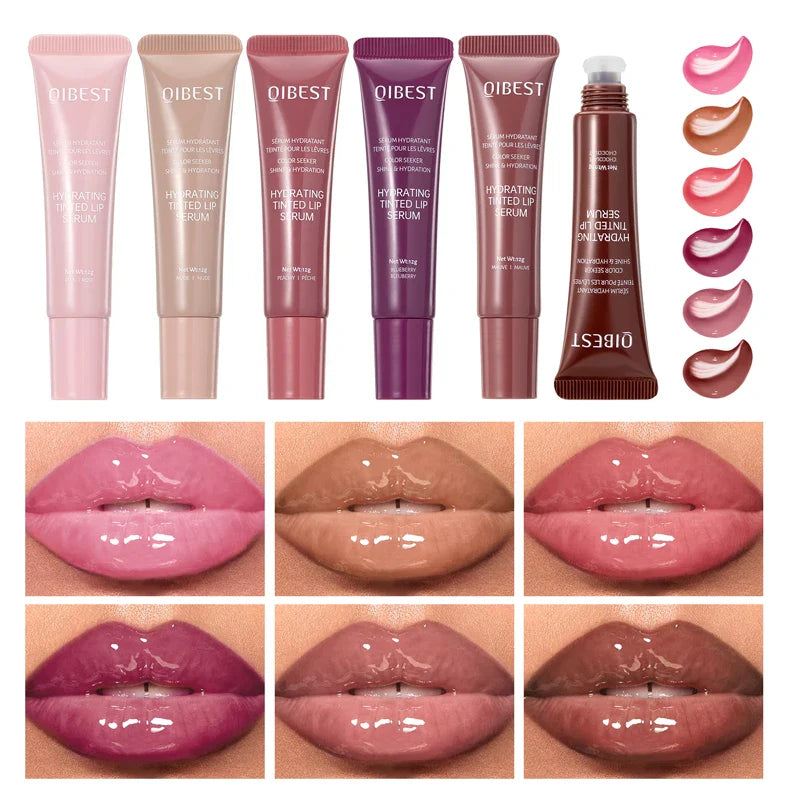 SHOWLU FASHION moisturizing lip gloss with waterproof and hydrating formula, shiny finish, and smooth application.