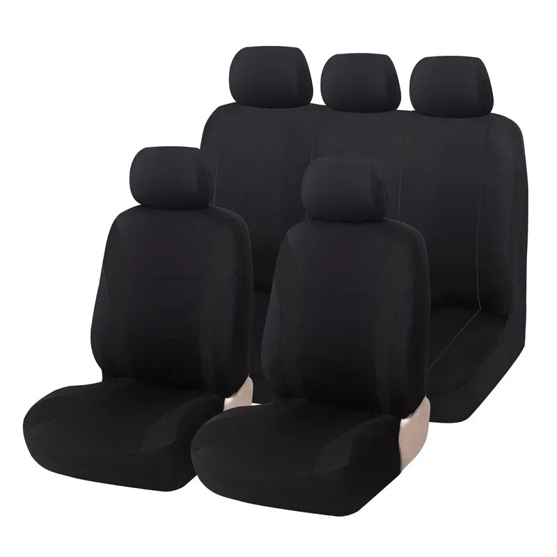 Universal AUTOYOUTH car seat covers set with nine polyester cloth covers, designed for full vehicle seat protection and style