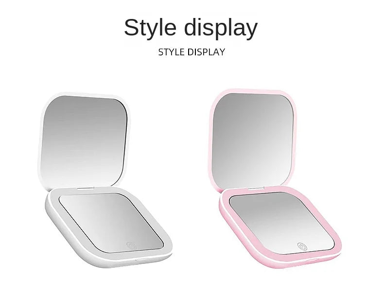 Showlu Smart General LED compact mirror with built-in lighting, sleek design, and reflective surface for precise makeup application.