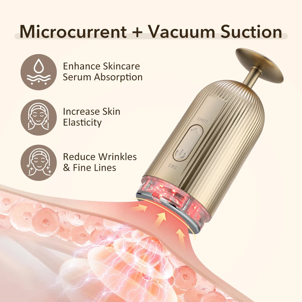 Hailicare electric facial massager with vacuum face cupping and skin lifting features, shown in use on a woman's face.