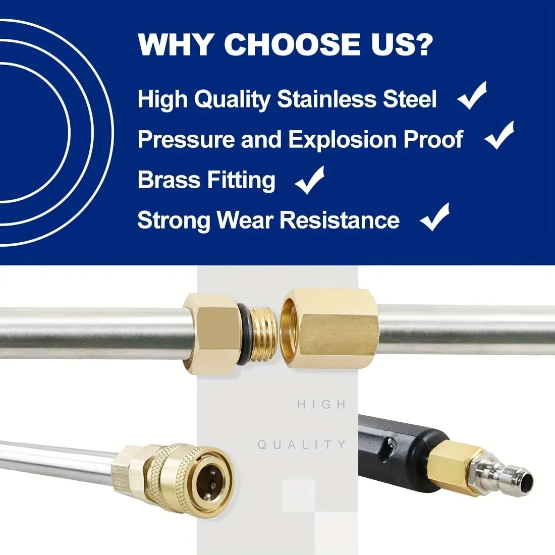 Showlu Smart General pressure washer quick-connect adapter set with multiple fittings for easy hose attachment.