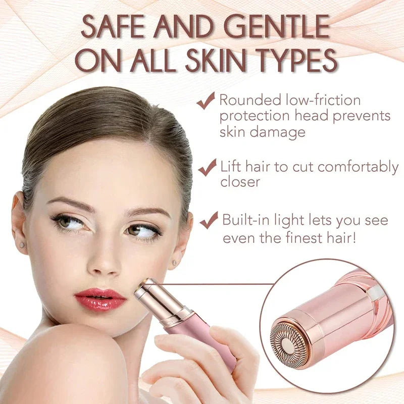 SHOWLU Electric Eyebrow Trimmer and Lipstick Hair Remover, USB rechargeable, compact beauty device for precise facial hair removal.