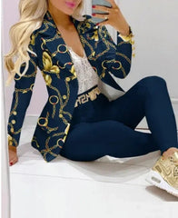 2025 Women's 2pcs Tracksuits Solid Long Sleeve Blazer Pants Suit Sets Office Lady Tracksuit Two Piece Set Fitness Outfits Woman SHOWLU FASHION STORE