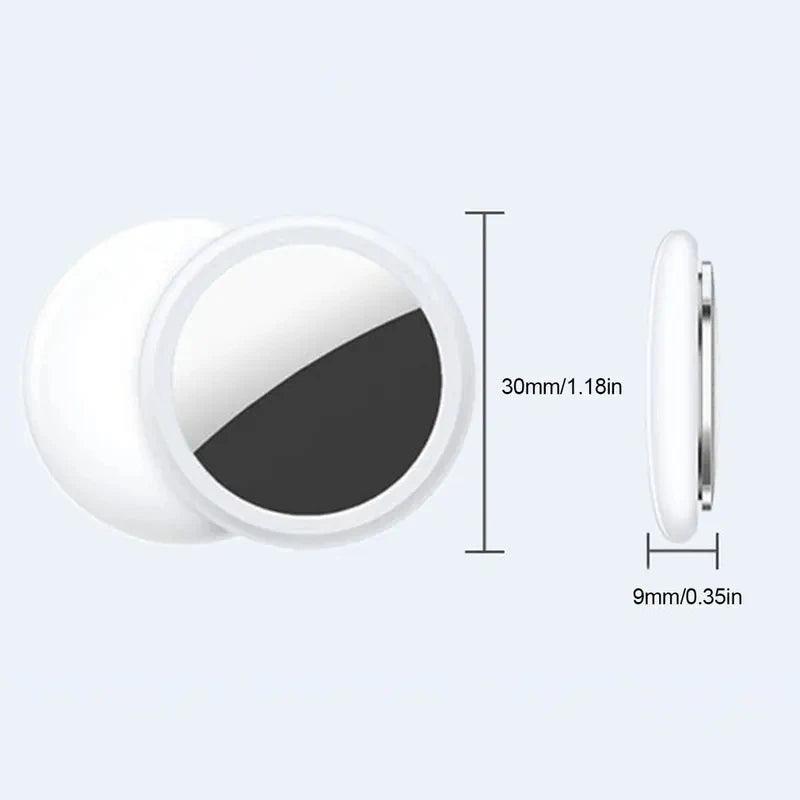Showlu Smart Key Finder mini GPS tracker for kids, pets, and Airtags, featuring compact design and keyring attachment.