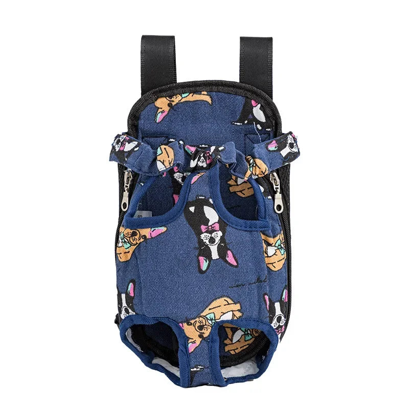 Breathable Showlu adjustable mesh pet carrier backpack for cats and dogs, featuring ventilated sides and comfortable straps.