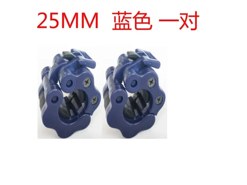 Pair of Showlu Fashion Store 25/50mm quick release barbell clamps for weightlifting and strength training, with spin lock mechanism