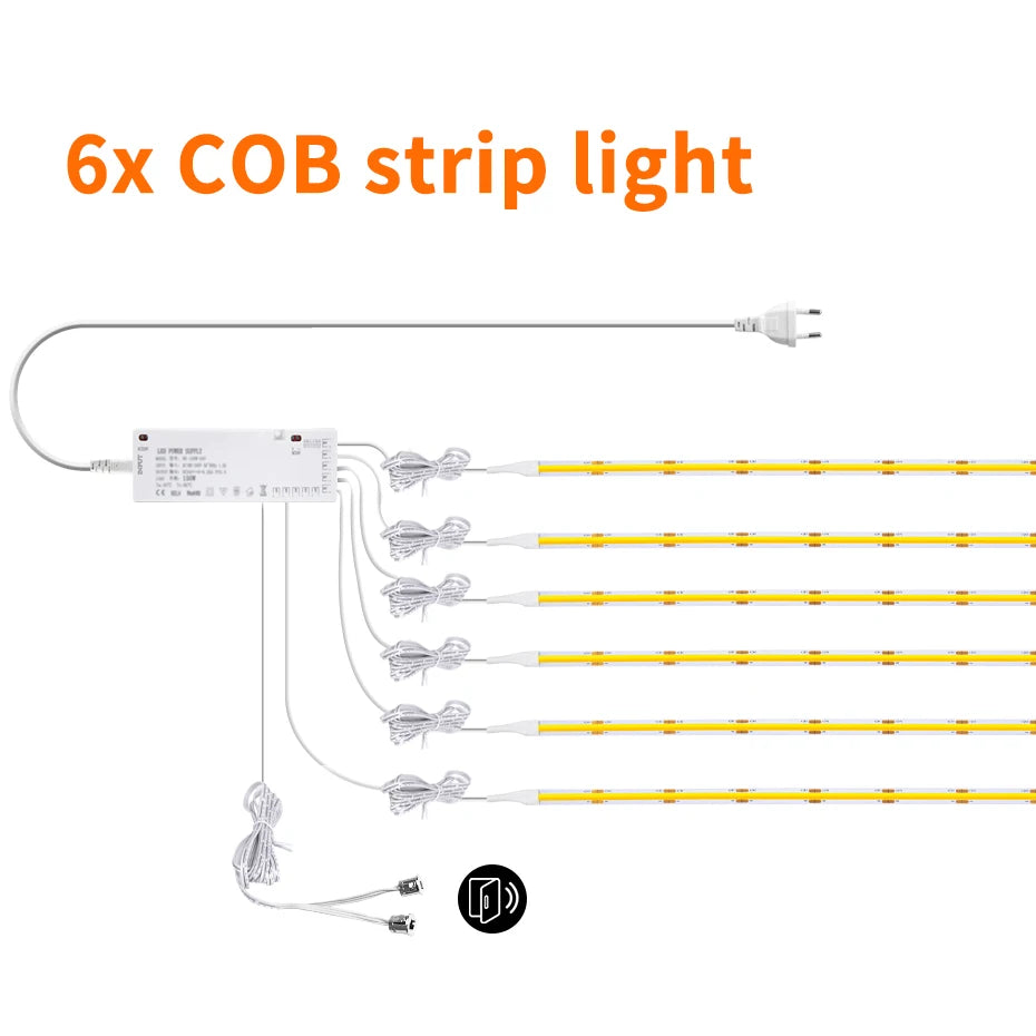 Showlu Smart General YEMEKE 12V COB LED strip with door sensor, flexible lighting strip with sensor for automatic illumination