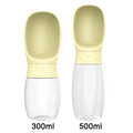 Showlu portable dog water bottle with 300ml-500ml capacity, featuring attached travel pet drinking bowl for on-the-go hydration.