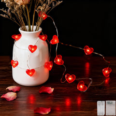 Red Heart Shaped String Lights, 20/30 LED Valentine's Day Heart String Lights Christmas Mother's Day Romantic Heart Fairy Lights