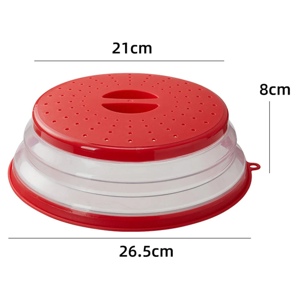 Showlu Smart General silicone microwave cover with steam vent and adjustable size, designed to fit over bowls and dishes.