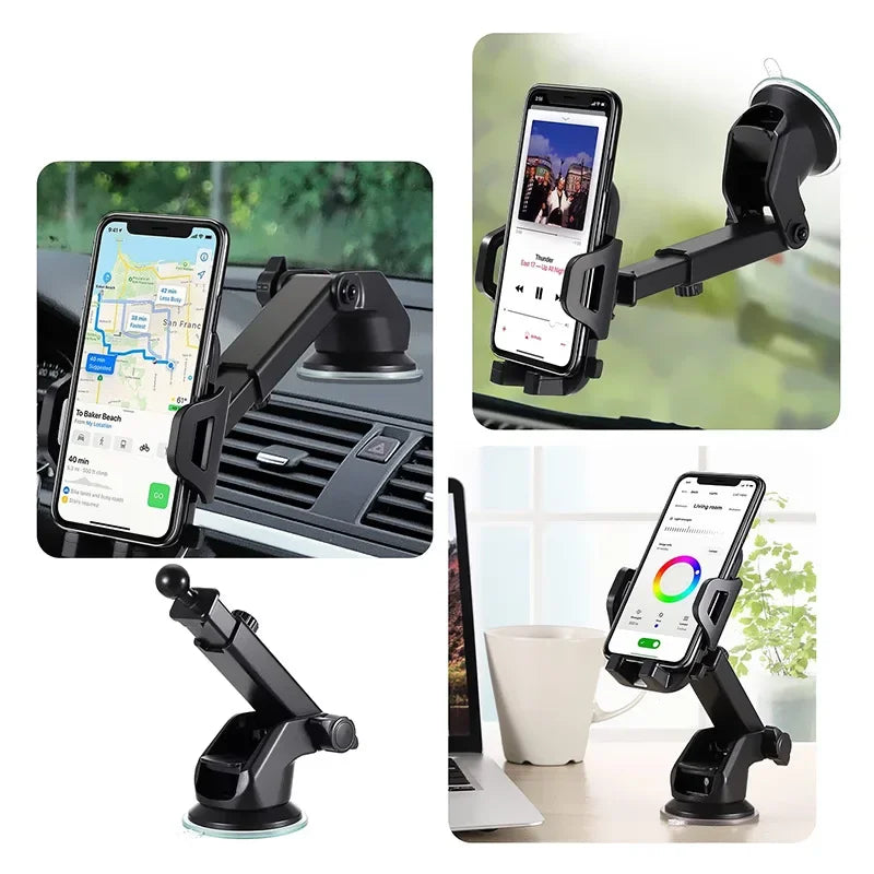 Universal car phone holder by SHOWLU FASHION STORE mounted on a dashboard and air vent, designed for easy phone access and secure grip.