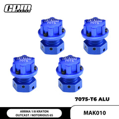 ARRMA 1/7 Limitless 8S Aluminum 7075 Wheel Hex Nut And Wheel Lock Nut Compatible with Gear Box 17mm