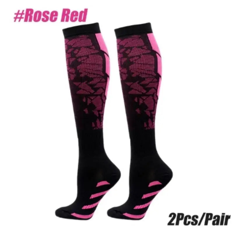1 Pair Compression Sports Socks for Women and Men - Calf Support Socks for Running Nurses Flight Pregnancy Circulation Athletic SHOWLU FASHION STORE