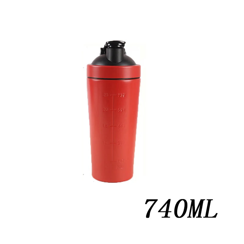 Stainless Steel Protein Powder Shaker Bottle With Steel Ball Leak Proof Gym Fitness Sport Whey Shakes Cup Fitness Sports Mug