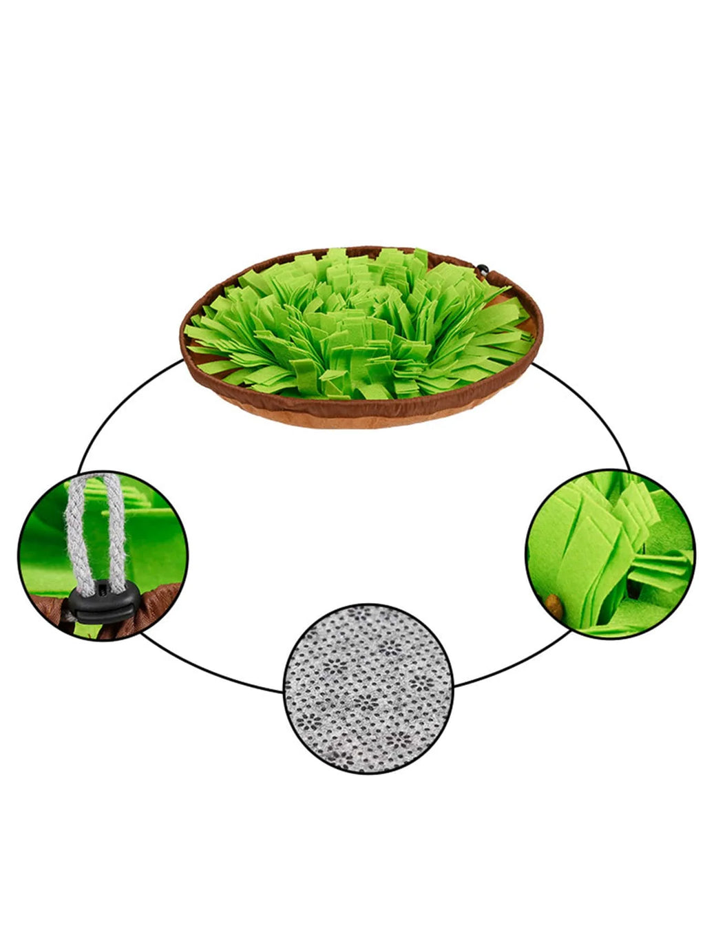 Dog snuffle mat for nosework feeding, designed for stress relief and training, encourages natural foraging skills.