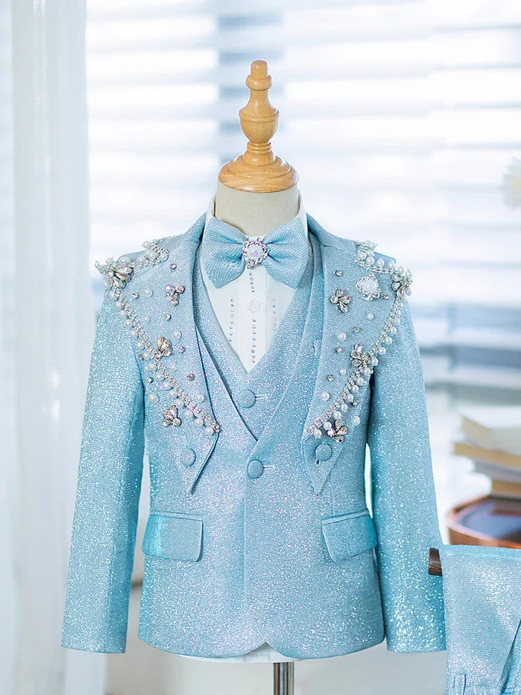 Baby Boy Suit Children's Piano Performance Evening Dress Blazers Sets Boys Suits For Weddings Traje De Niño Para Bautizo A3742 SHOWLU FASHION STORE