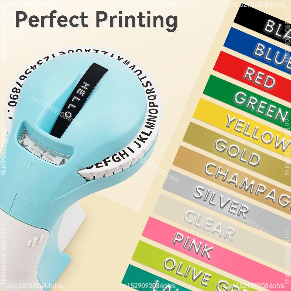 Showlu Smart General manual embossing label maker with 3D tape print, 9mm wide for creating durable embossed labels.
