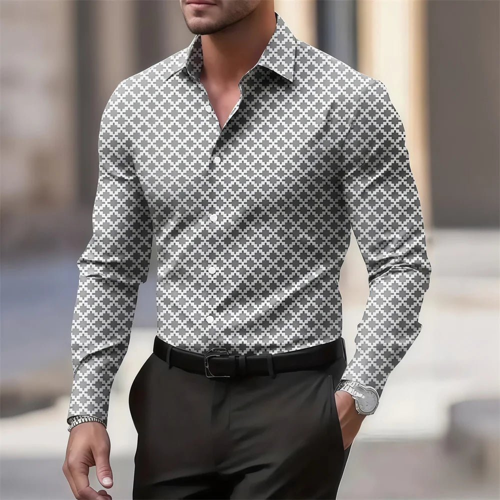 Men's summer retro plaid shirt in 10 colors, casual short-sleeve Hawaiian style by Showlu Fashion Store.