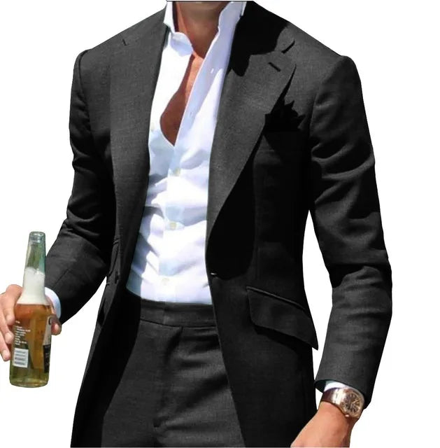 Costumes Pour Hommes Peak Collar Men Suits Notched Green Slim Fit Blazers Jackets Pants 2PCS Causal Business Wedding Groom Wear