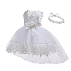 Flower Girl Dress For First Communion Princess Children Baptism Dresses Newborn Wedding Bridesmaid Birthday Party Tulle Vestido