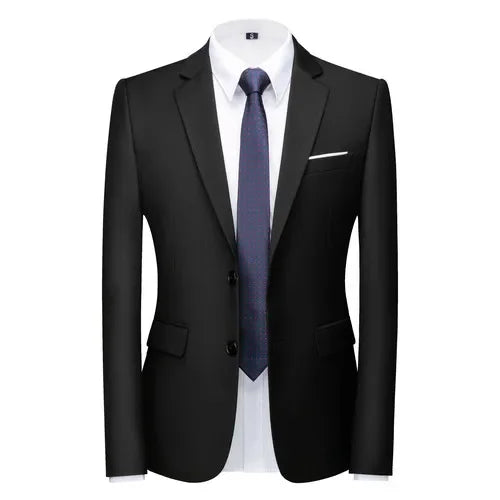 Men's 16-color slim fit suit jacket by Showlu Fashion, formal business blazer with casual style, available in big sizes.
