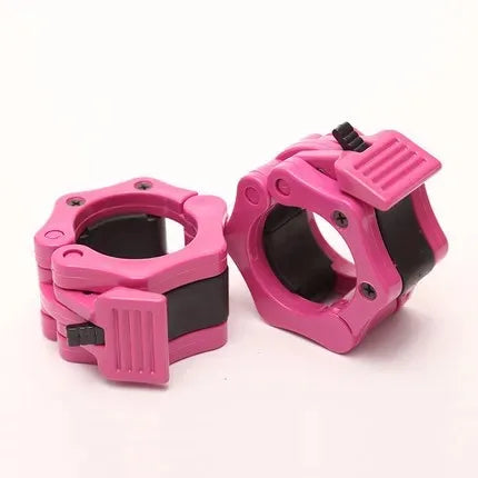 Showlu Fashion Store 50mm barbell clamp and spin lock collar clips for weightlifting, securing standard gym barbells and dumbbells.